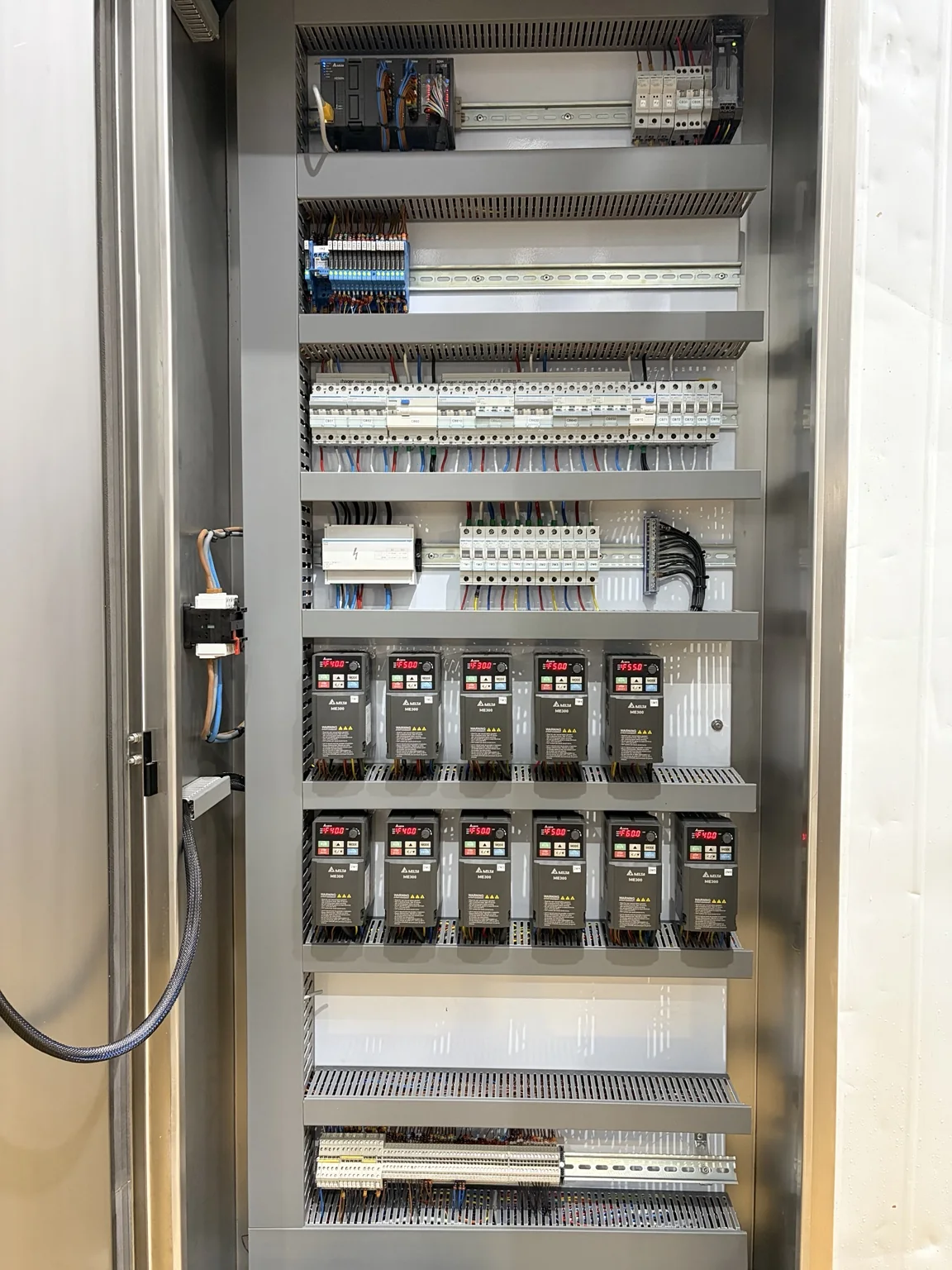 Industrial PLC and VFD control panel