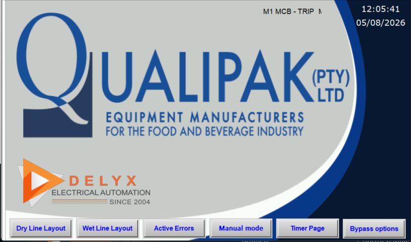 Delyx HMI main screen